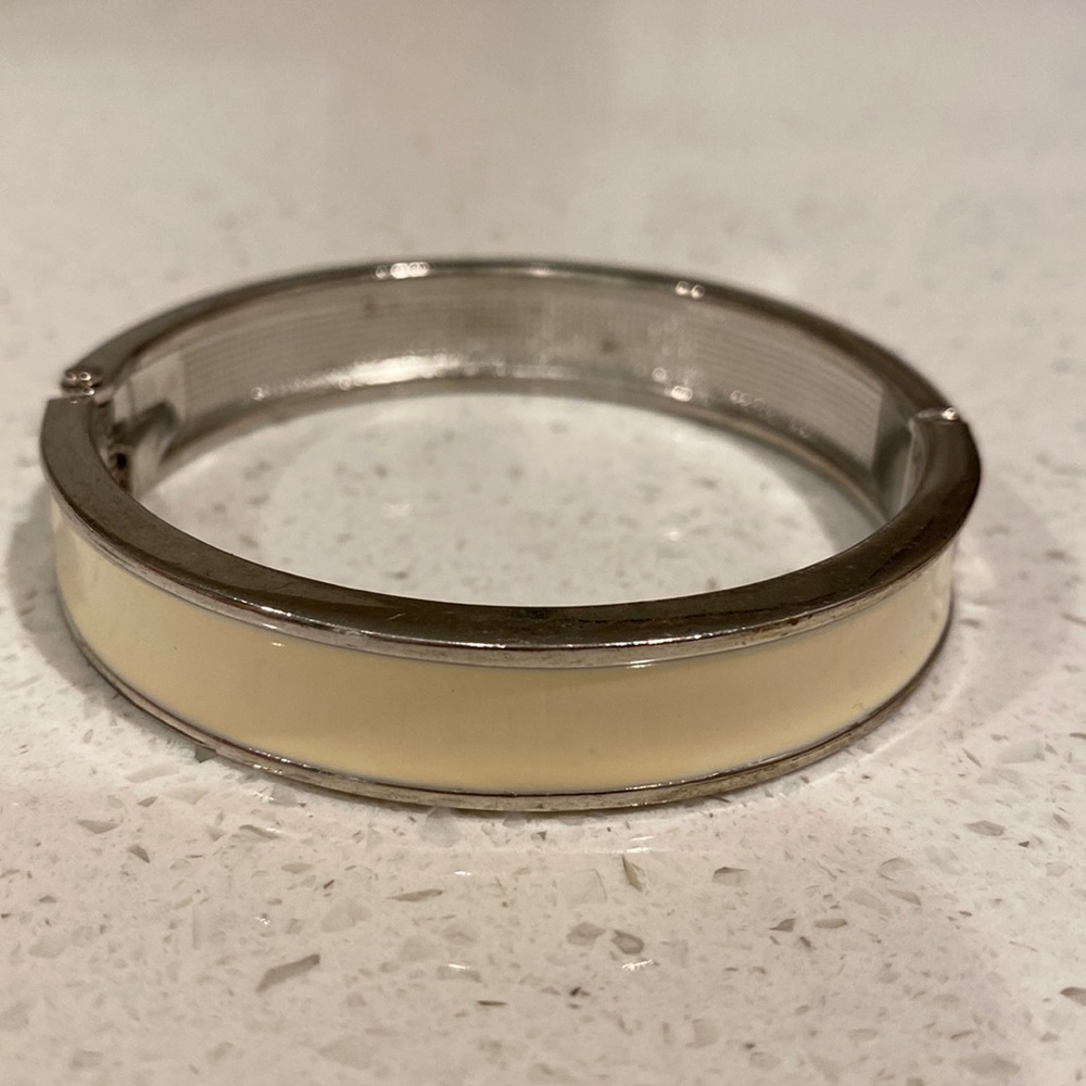 Bangle Bracelet in Ivory and Silver